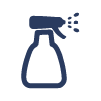 Un icono de una botella de spray sobre un fondo blanco.
