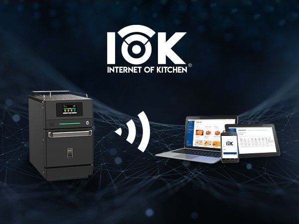 Se muestra un logotipo de Internet de la cocina sobre un fondo oscuro.