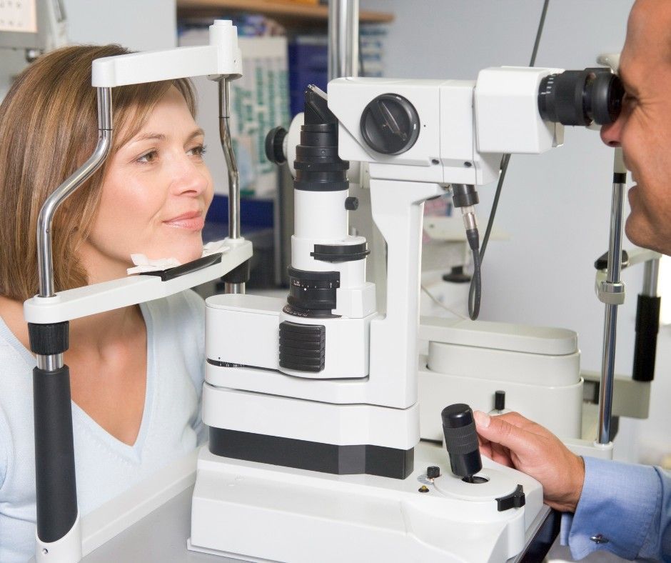 An Eye Doctor Uses a Slit Lamp to Examine a Patient's Eye — Peninsula Eyecare Izzards Optometrists in Kincumber, NSW