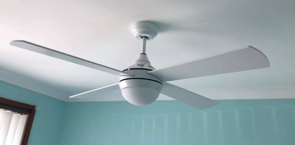 A white fan recently installed — Gunter Electrical In Kariong, NSW