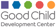 Good Child Development Center logo with colorful hexagons above gray text
