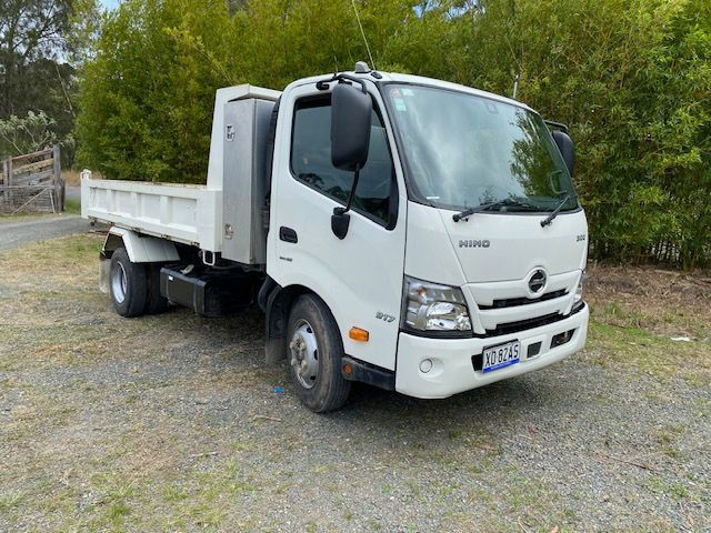 Side Left White Tripper Truck — Tipper Hire in Boomerang Beach, NSW