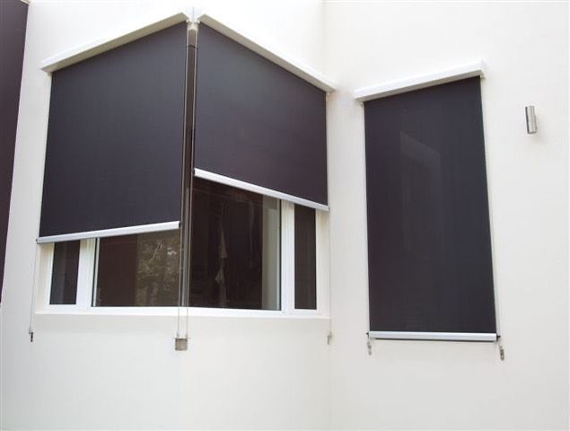 White Walls of House with Black Blinds covering Windows — Blind Outfitters in Atherton, QLD