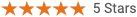Five stars are lined up in a row on a white background.