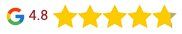 A google logo with five yellow stars on a white background.