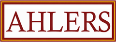 A logo for a company called ahlers roofing and construction