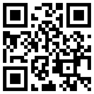 Ein schwarz-weißer QR-Code auf weißem Hintergrund