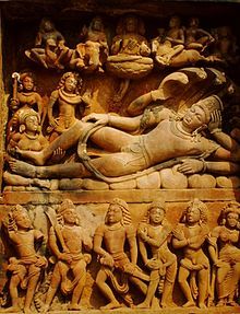 The Dashavatara Temple in Deogarh, Uttar Pradesh, India, features several Vishnu-related reliefs and sculptures depicting the use of reflexology by medicine people. 