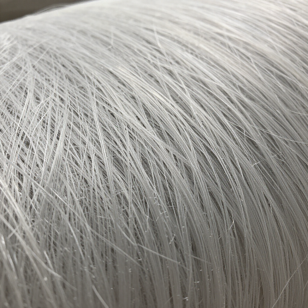 Close-up of short, silver-white animal fur with fine, wispy strands