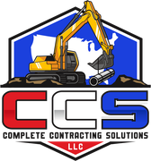 A logo for a utility company called complete contracting solutions llc.