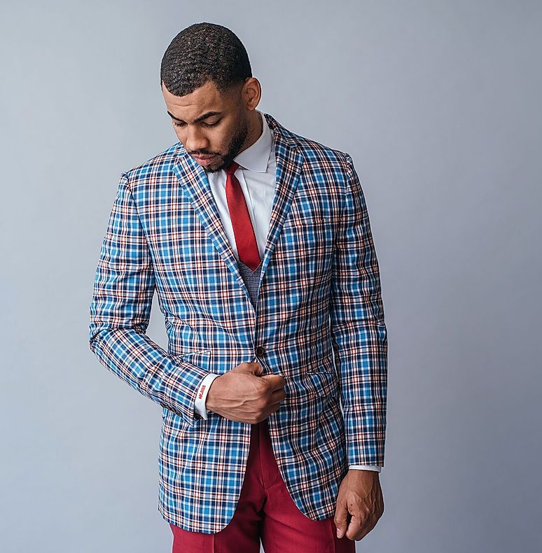 Custom sport coat with peak lapels