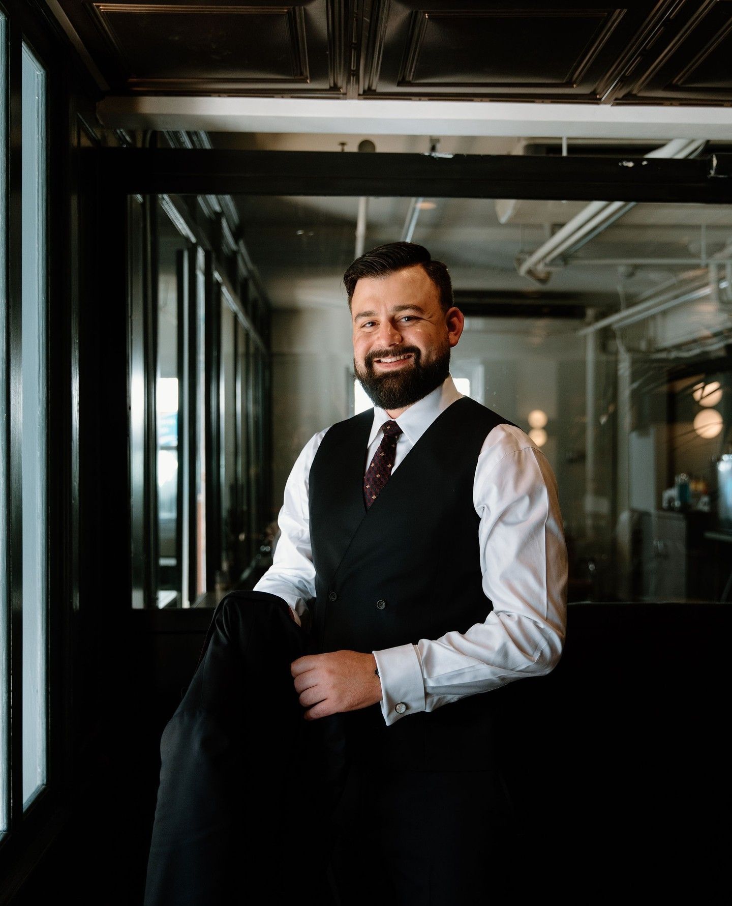groom in vest