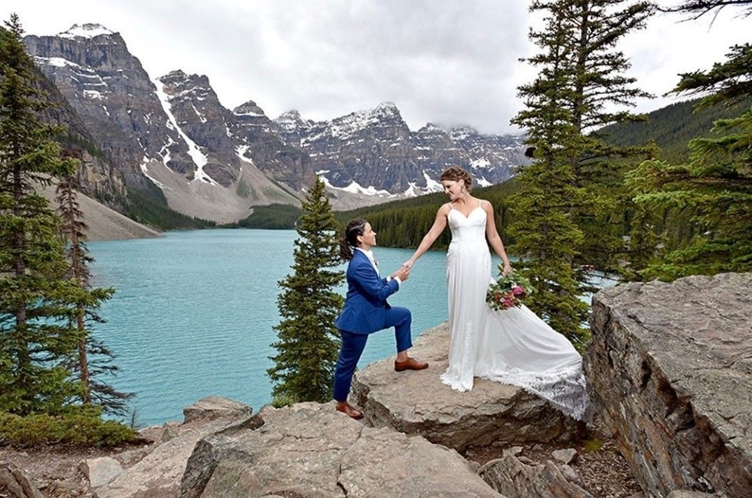 wedding on mountain in alaska