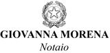 Logo per Giovanna Morena, Notaio, con stemma italiano.