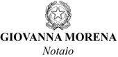 Logo per Giovanna Morena, Notaio, con stemma italiano.