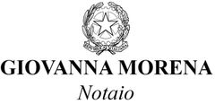 Logo per Giovanna Morena, Notaio, con stemma italiano.