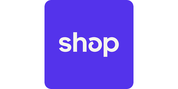 Purple square with the word “shop” in white lowercase text