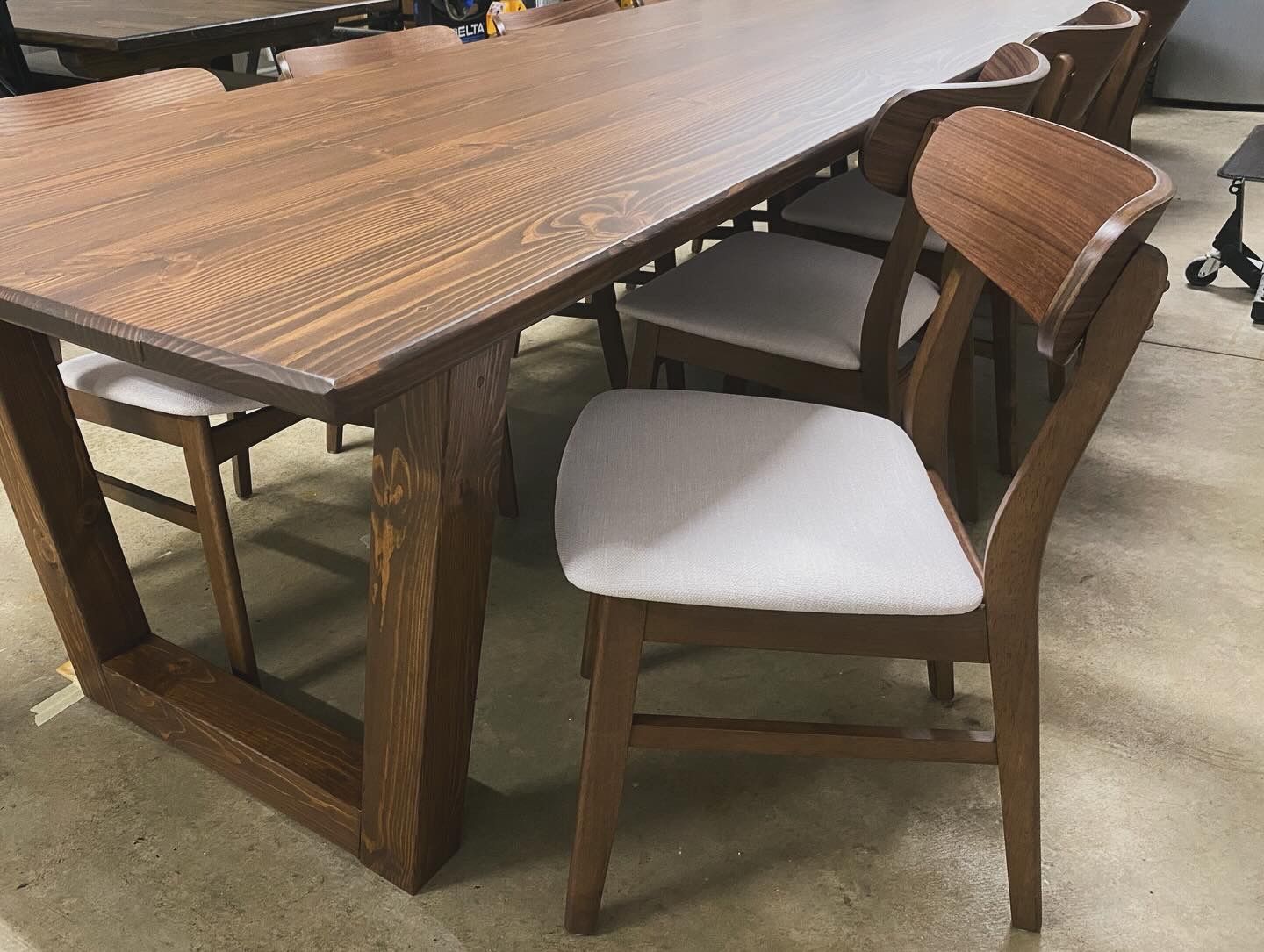 9.5ft Modern Dining Table and 10 Modern Chairs
