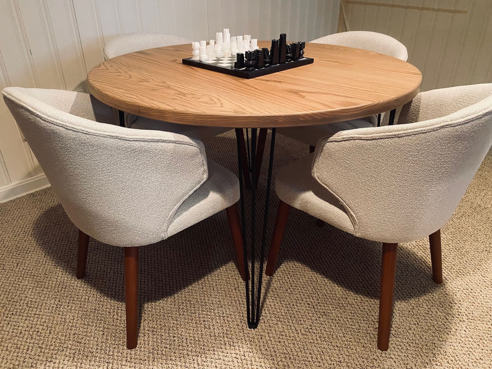 48in Round Oak Hardwood Dining Table