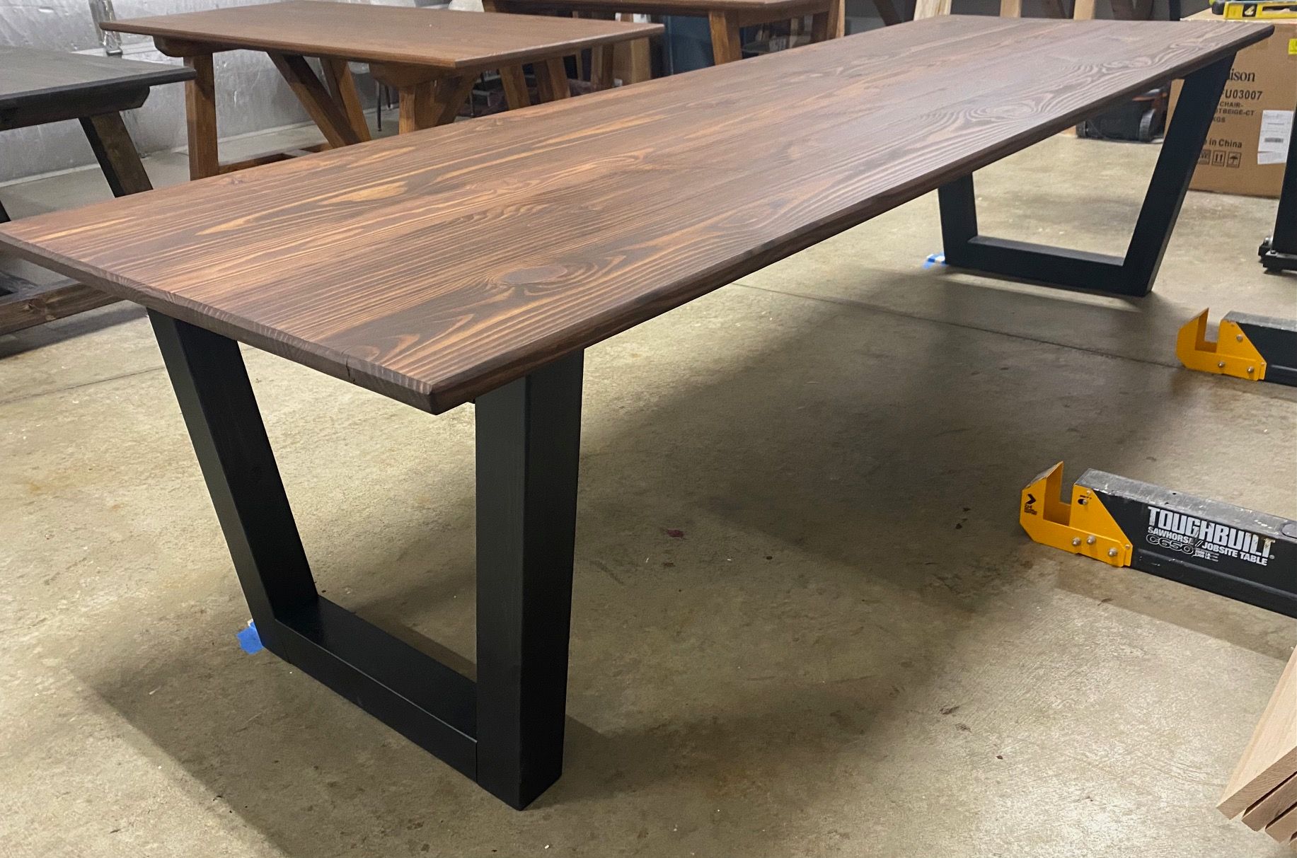 9.5ft Modern Dining Table - Two Toned