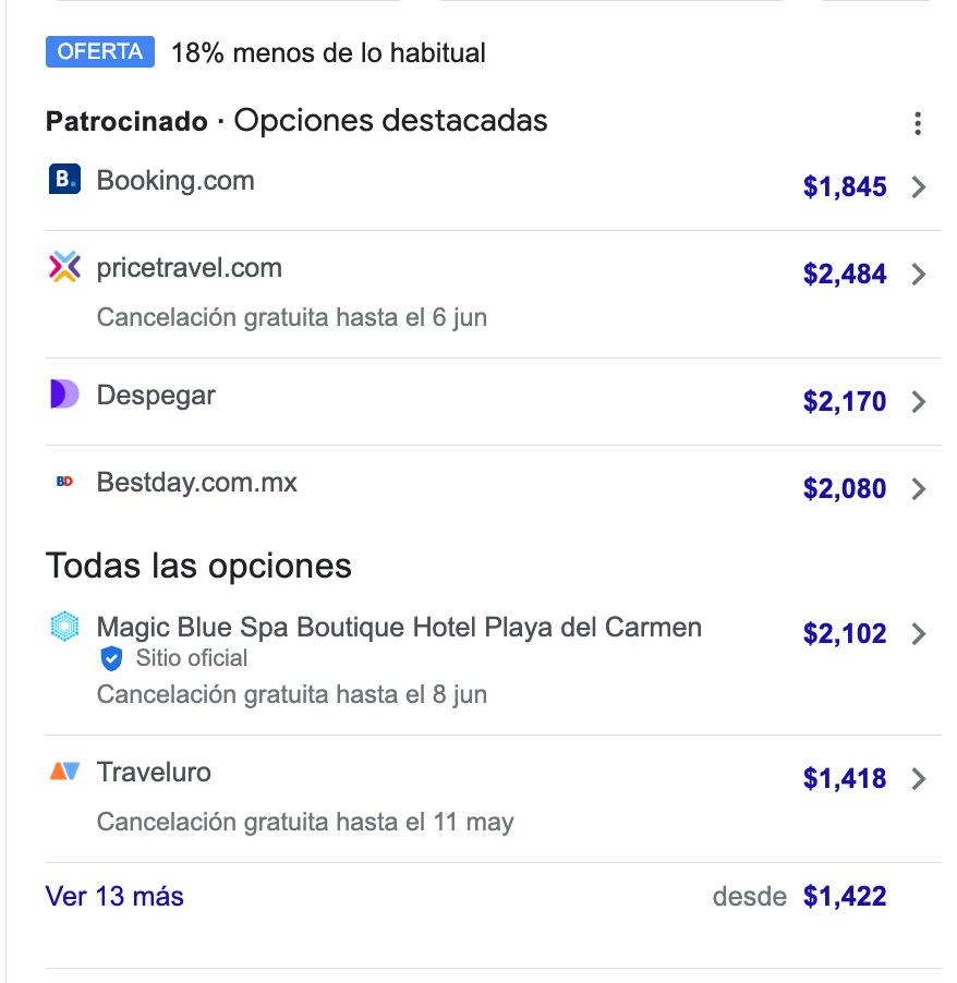 Google hotels