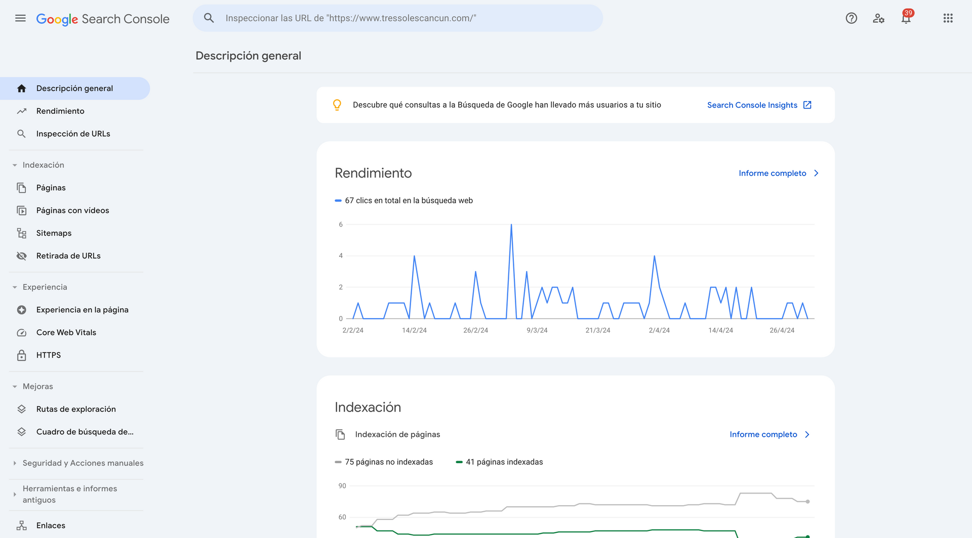 Google search console para hoteles