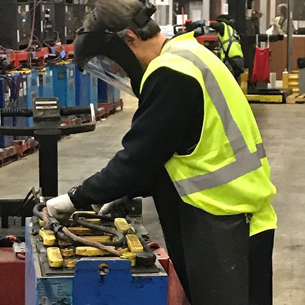 DC Power Battery staff working
