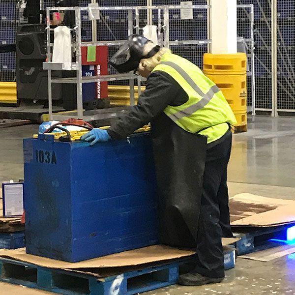 DC Power Battery staff working