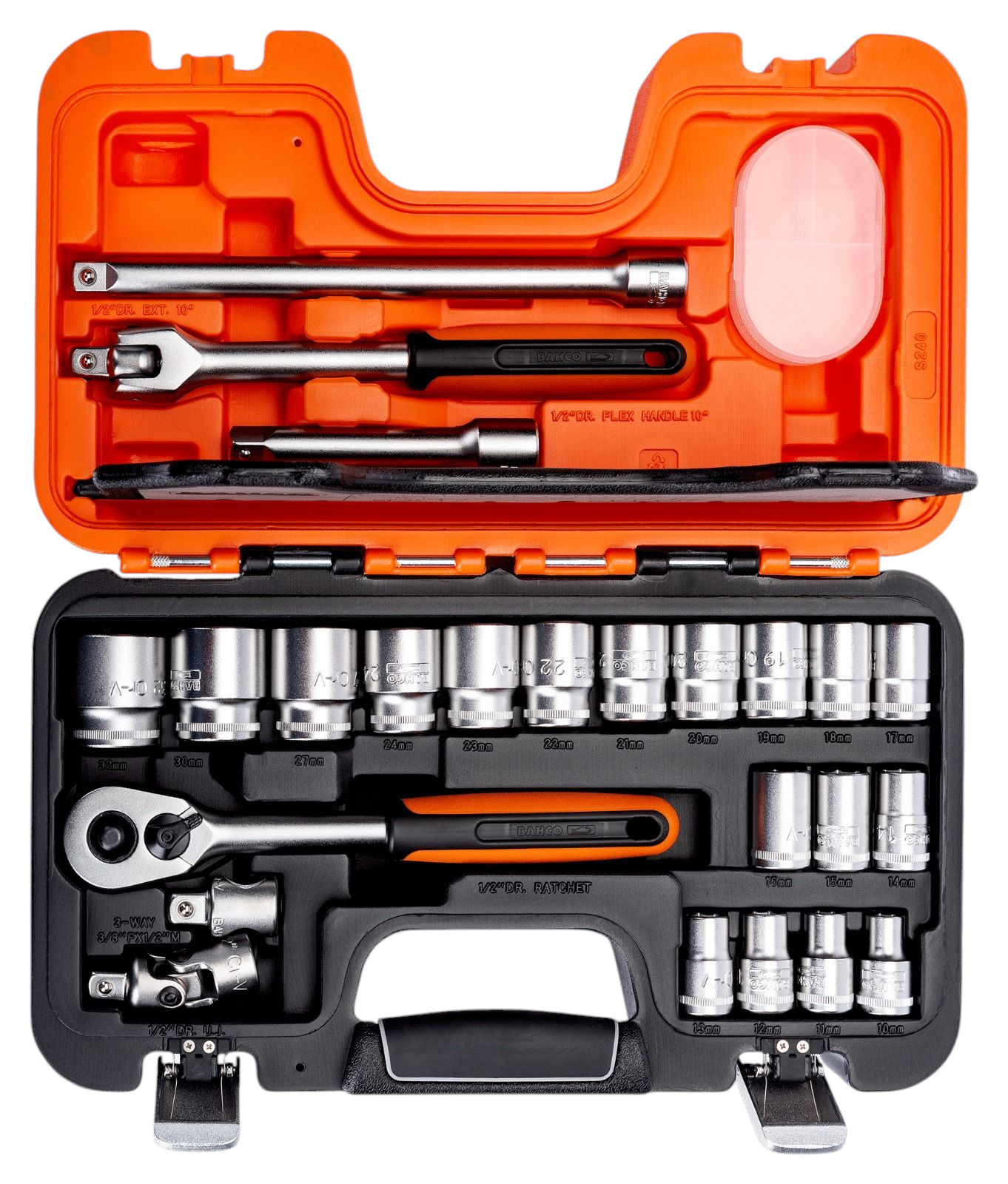 JUEGO DE DADOS DE 1/2¨ 10 A 32 MM 24 PZA BAHCO
