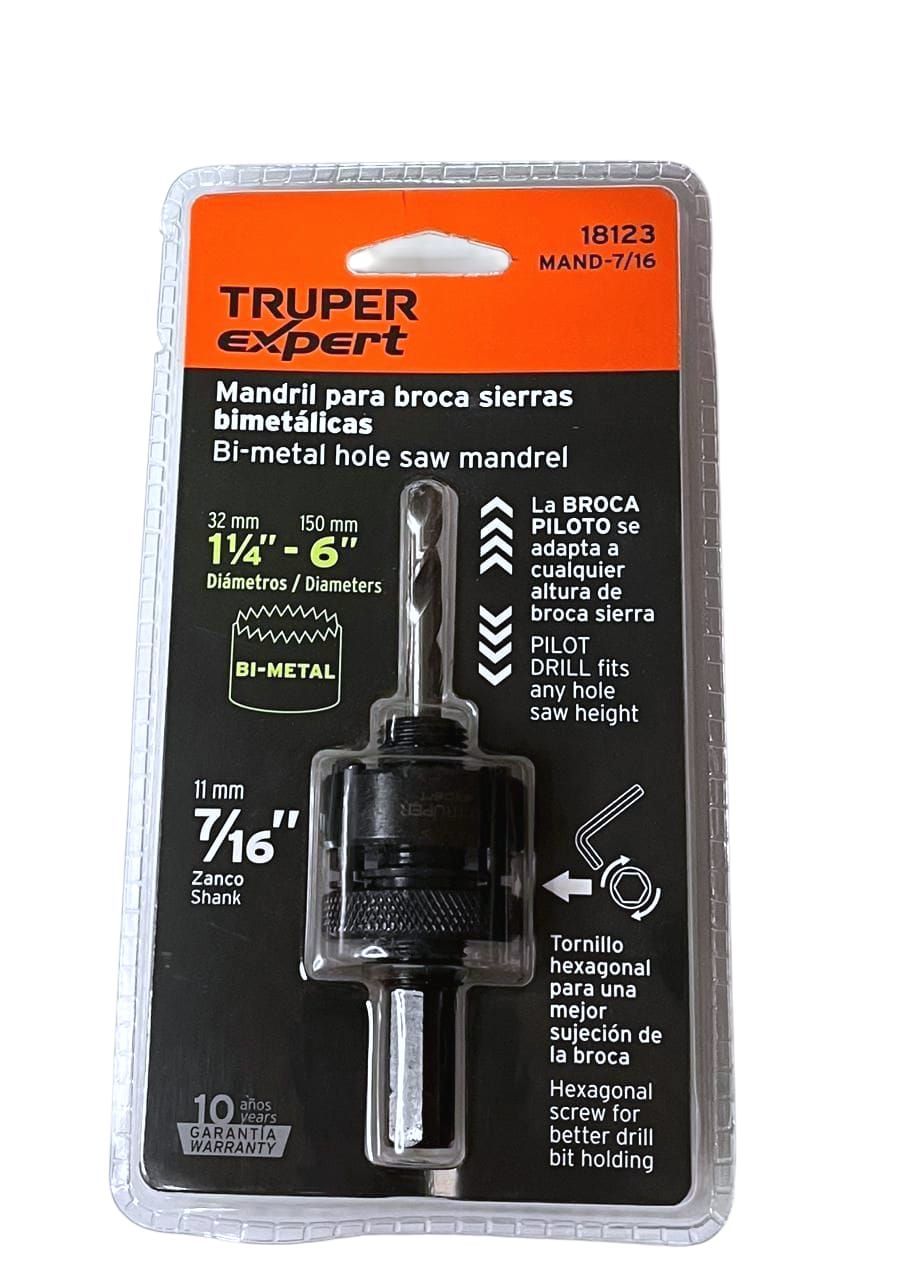 MANDRIL PARA BROCA SIERRA 7/16¨ DIAMETRO DE 30 A 150 MM
