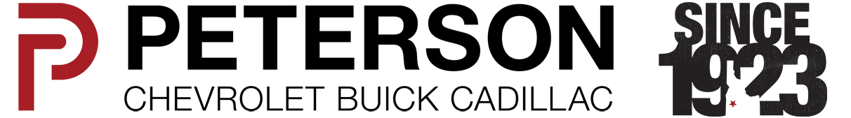 Peterson since 1923 chevrolet buick cadillac logo on a white background