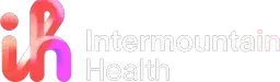 The logo for intermountain health is a pink and red logo.