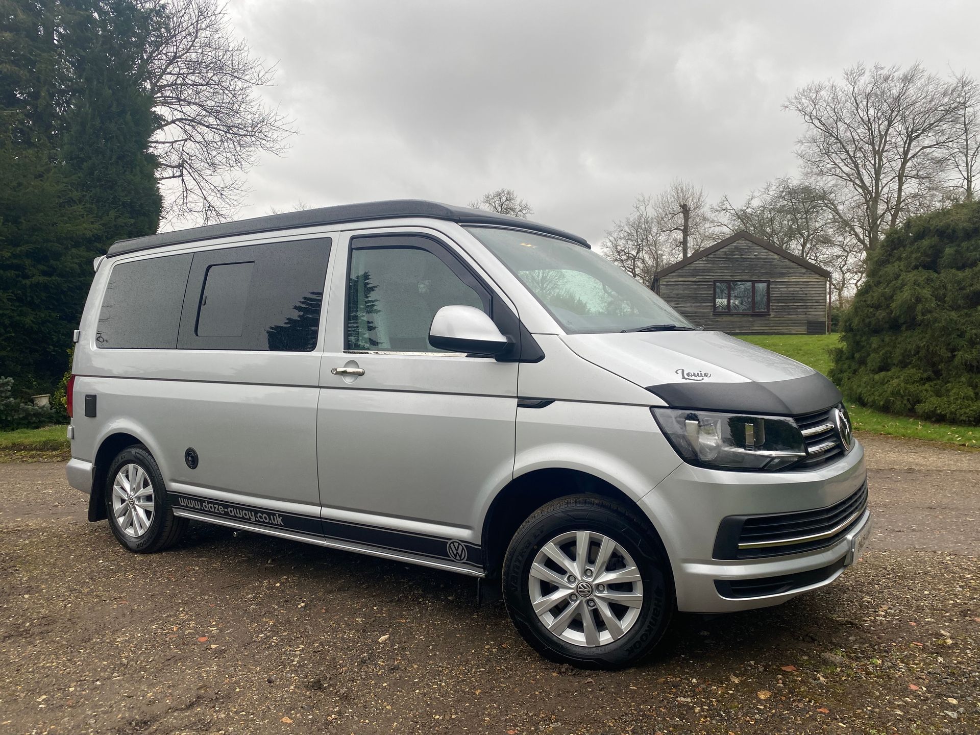 Silver VW campervan