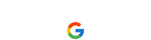 A google logo with a rainbow colored g on a white background.
