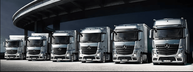 Mercedes Benz Trucks Lined Up for Repairs and Services — BITR Enterprises in Berkeley, NSW