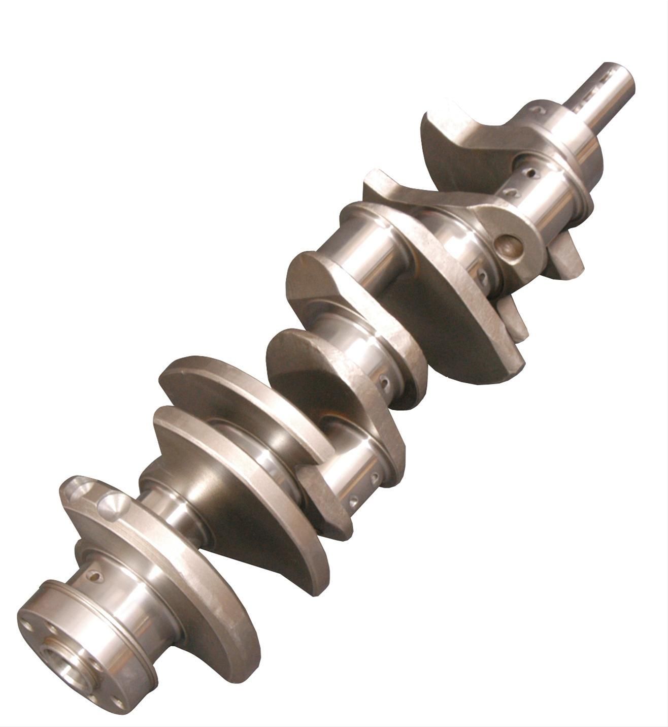 Metal crankshaft component isolated on a white background
