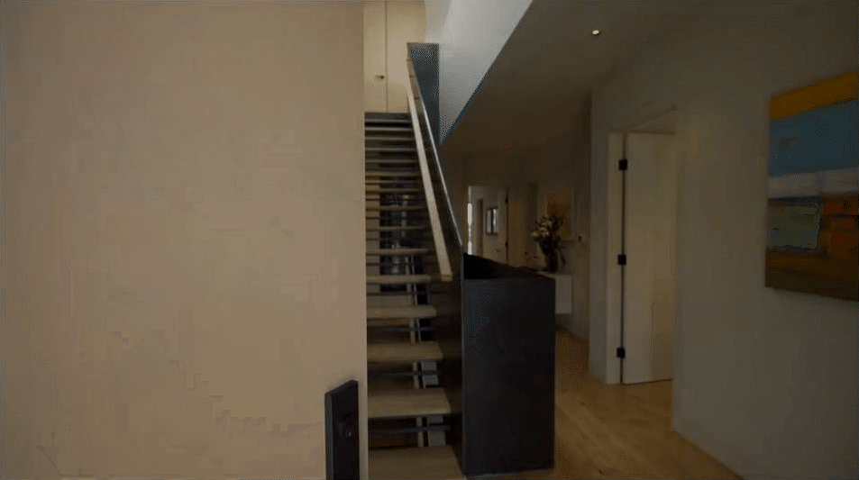 A staircase leading up to the second floor of a house.