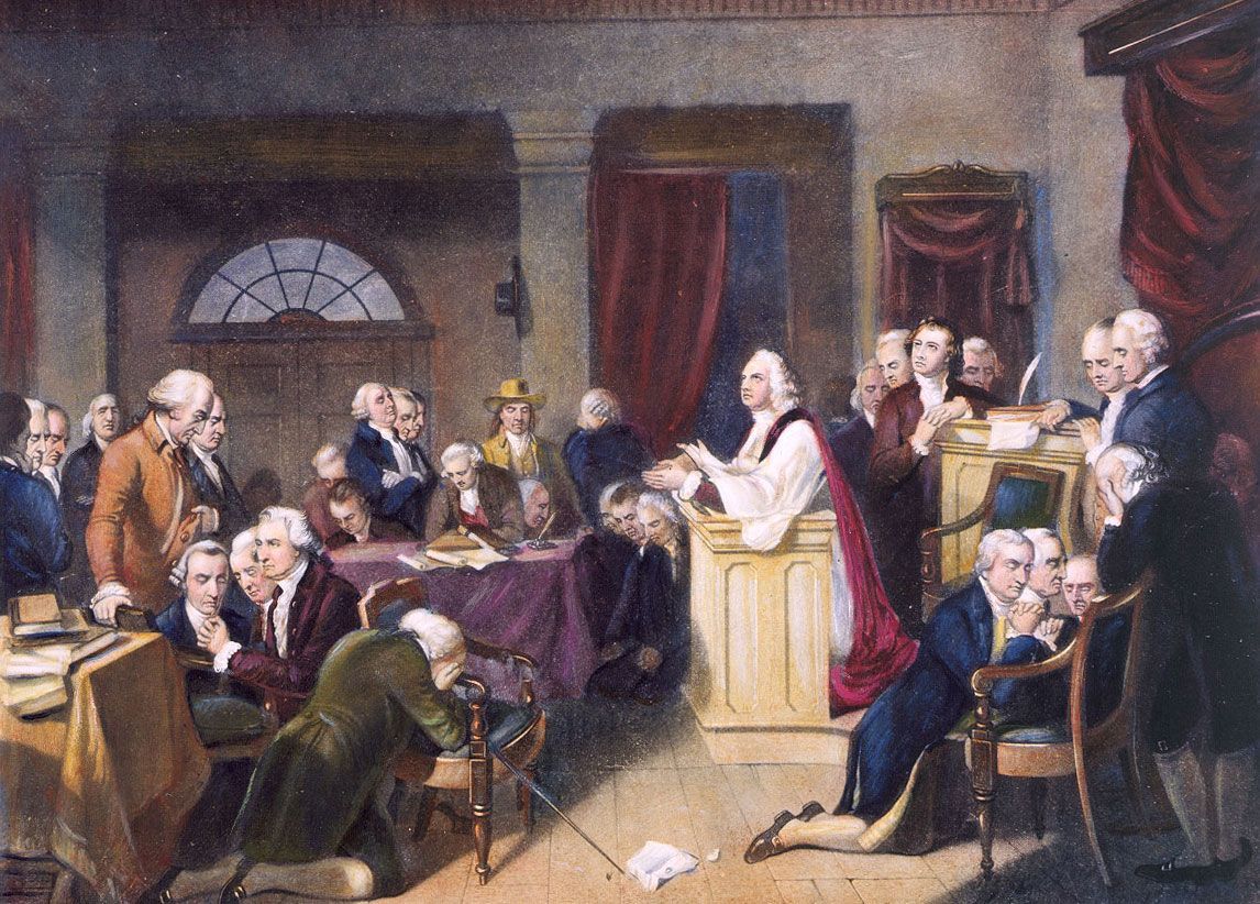  The First Prayer In Congress by T.H. Matteson, 1848