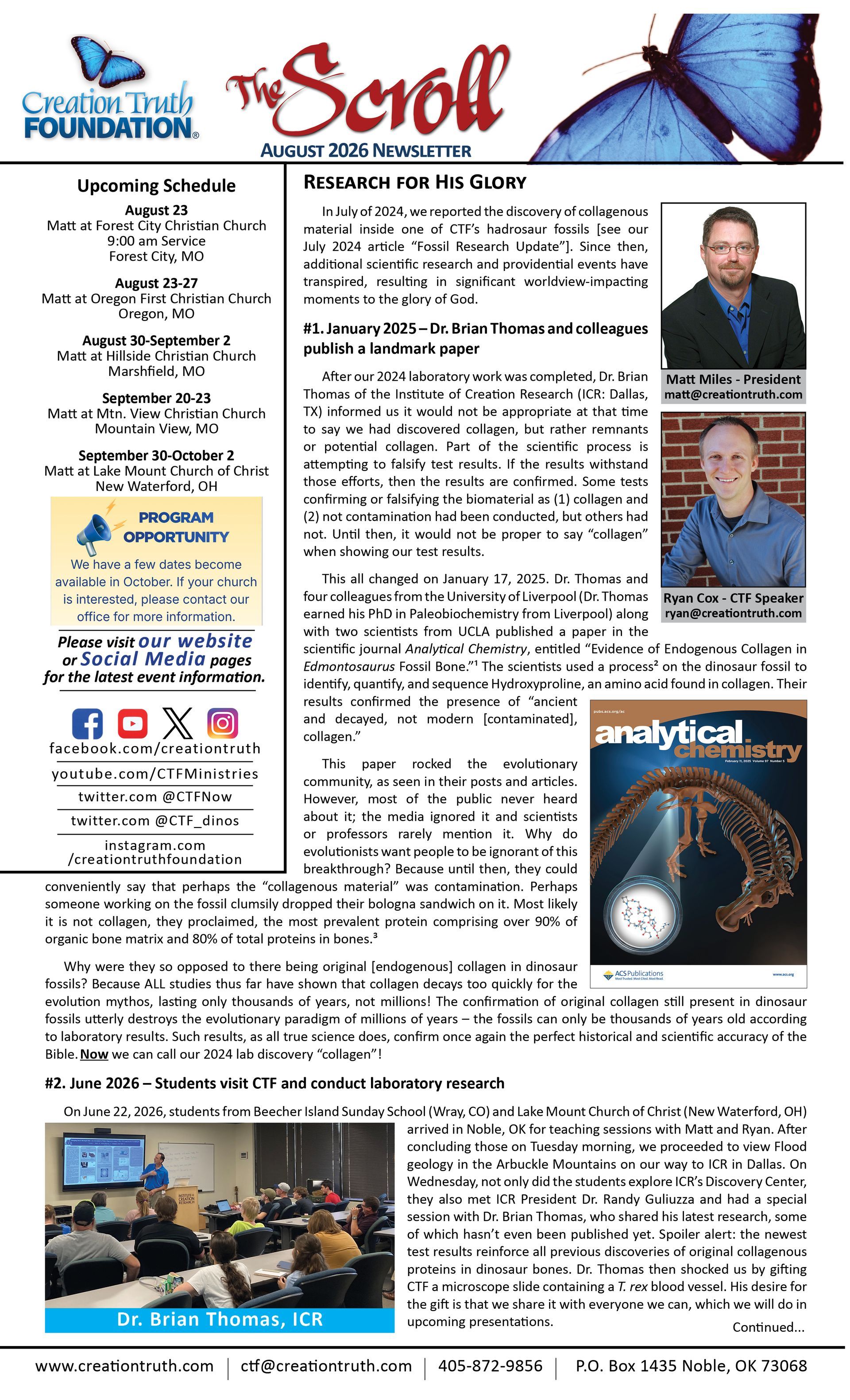Sept/Oct Newsletter Front