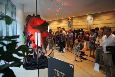 Dino skeletons in foyer
