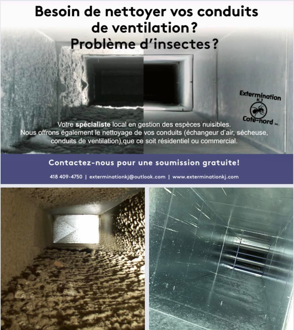 A flyer for a company called besoin de nettoyer vos conduits de ventilation