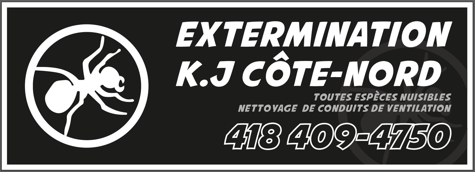 Carte de visite Extermination K J Côte Nord