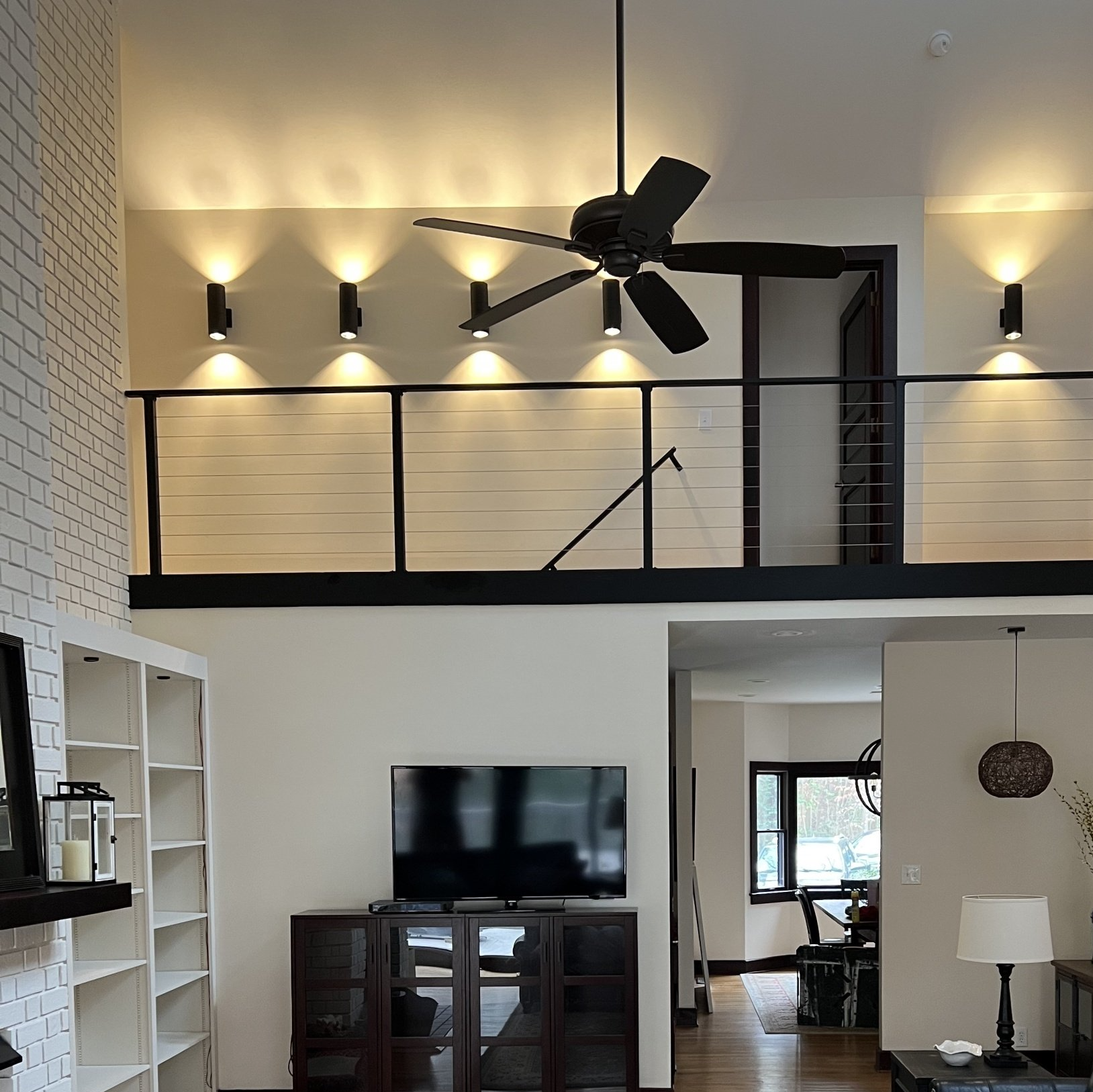 updated modern railing and light fixture