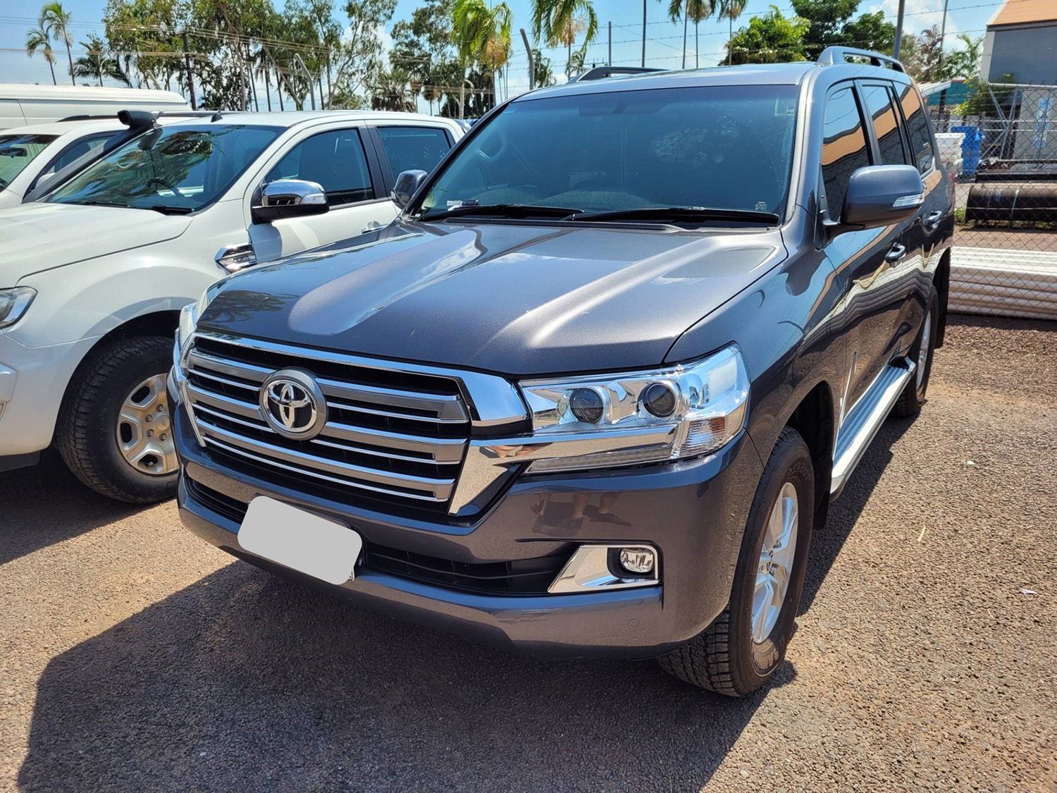 A Gray Toyota Land Cruiser Parked Outdoors