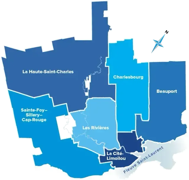 carte de l’arrondissement Limoilou à Québec