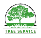 Jamison Complete & Professional Tree Service logo with green tree and text on white background