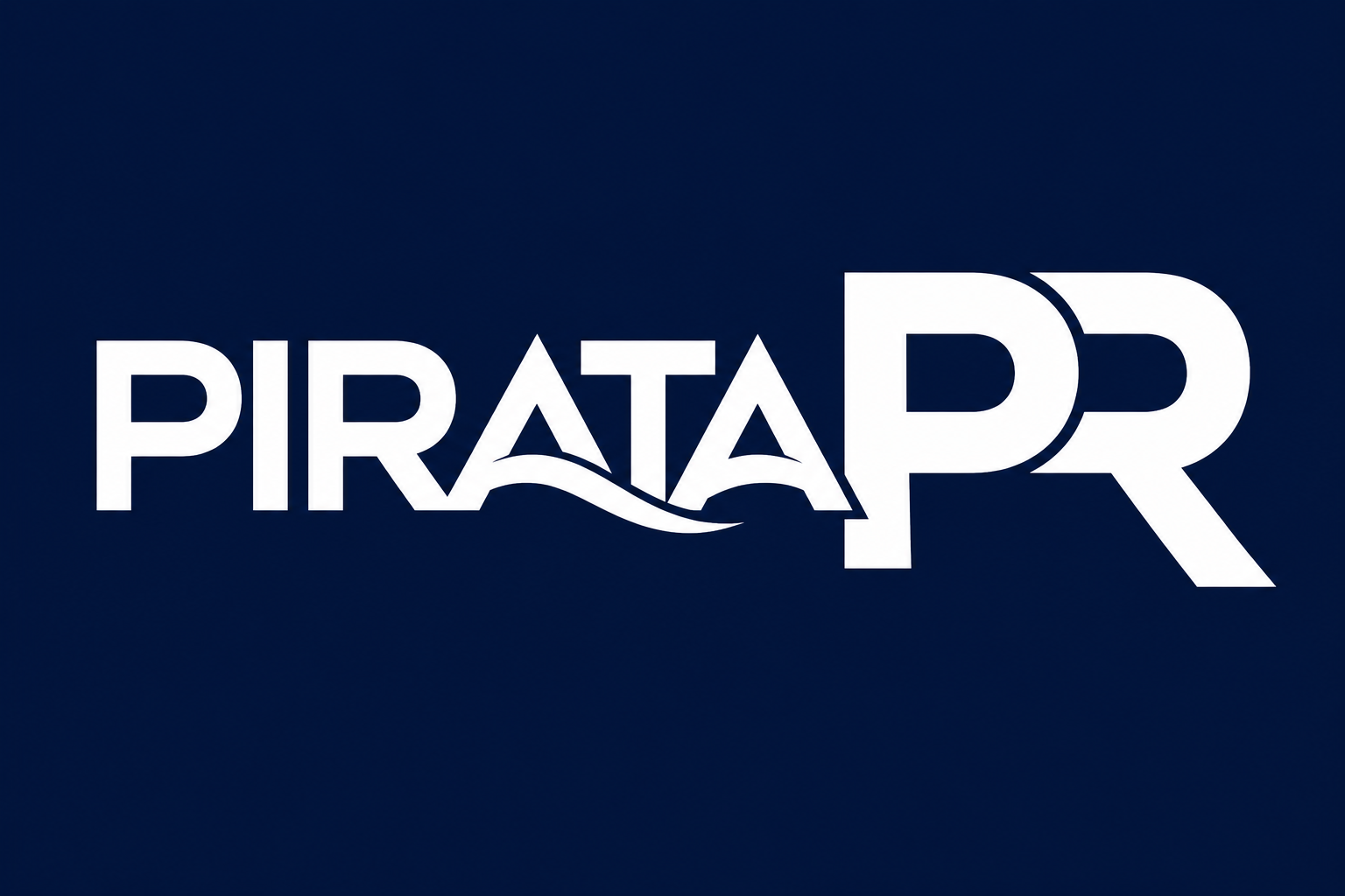 White “PIRATA PR” logo on a dark blue background.