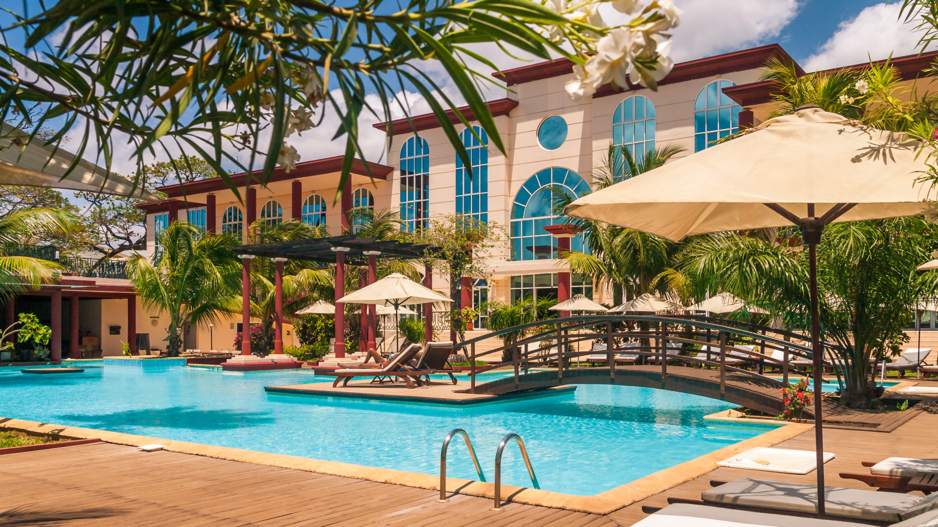 Florida upscale hospitality venue rooftop terrace at golden hour