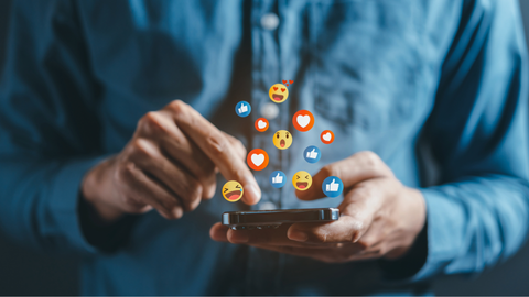 Content strategist reviewing social media analytics and calendar