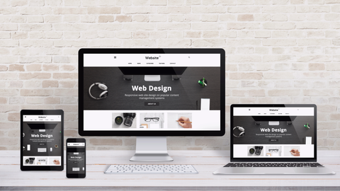Modern conversion-focused website design on desktop monitor
